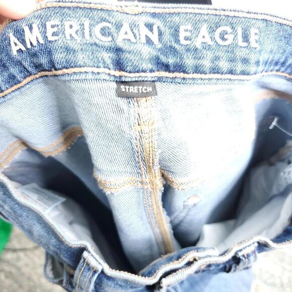 American Eagle Jeans Womens 2 90s Straight Medium Wash Mid Rise Retro Stretch - Picture 7 of 12
